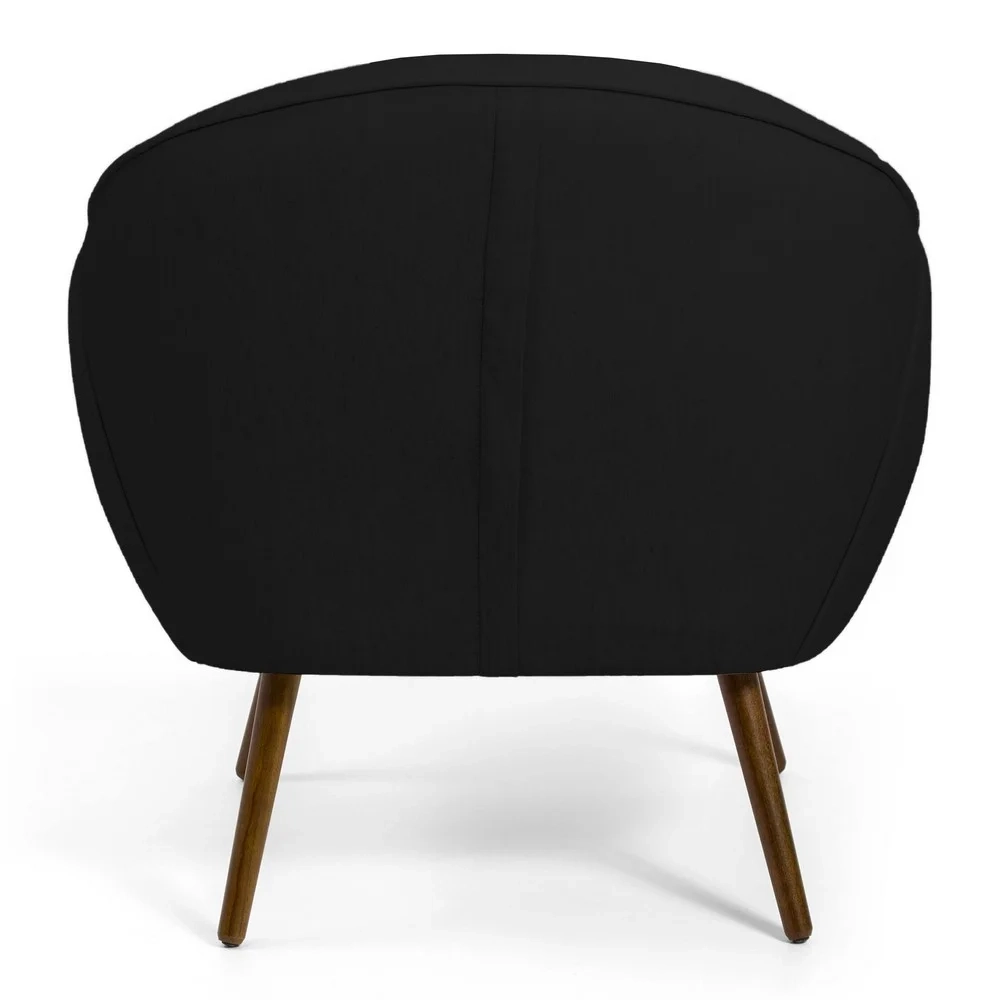 Kit 2 Poltronas Decorativas Pés Palito Madeira Nina C-300 Veludo Preto - Domi