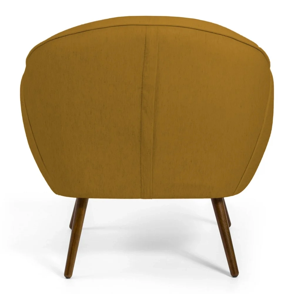 Kit 2 Poltronas Decorativas Pés Palito Madeira Nina C-279 Veludo Mostarda - Domi