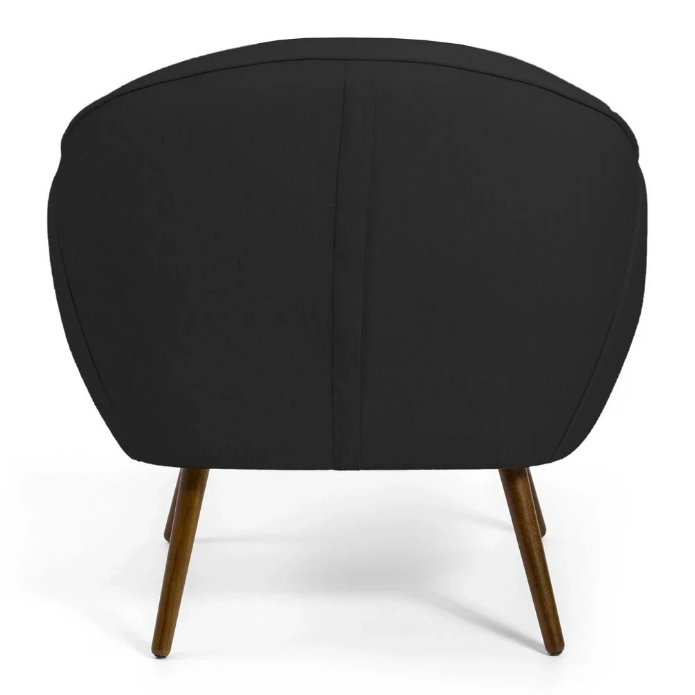 Kit 2 Poltronas Decorativas Nina Pés Palito Madeira D-465 Linho Chumbo - Domi