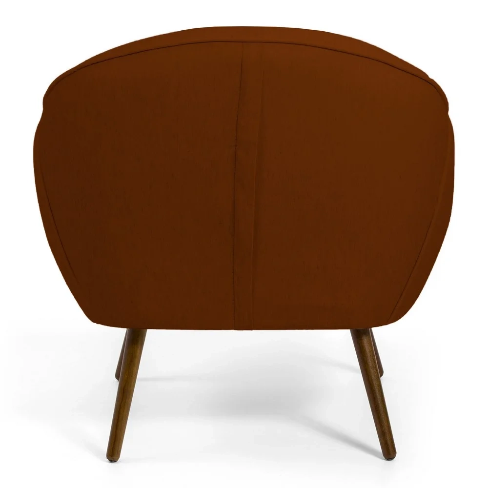 Kit 02 Poltronas Decorativas Nina Pés Palito Madeira B-355 Linho Terracota - Domi