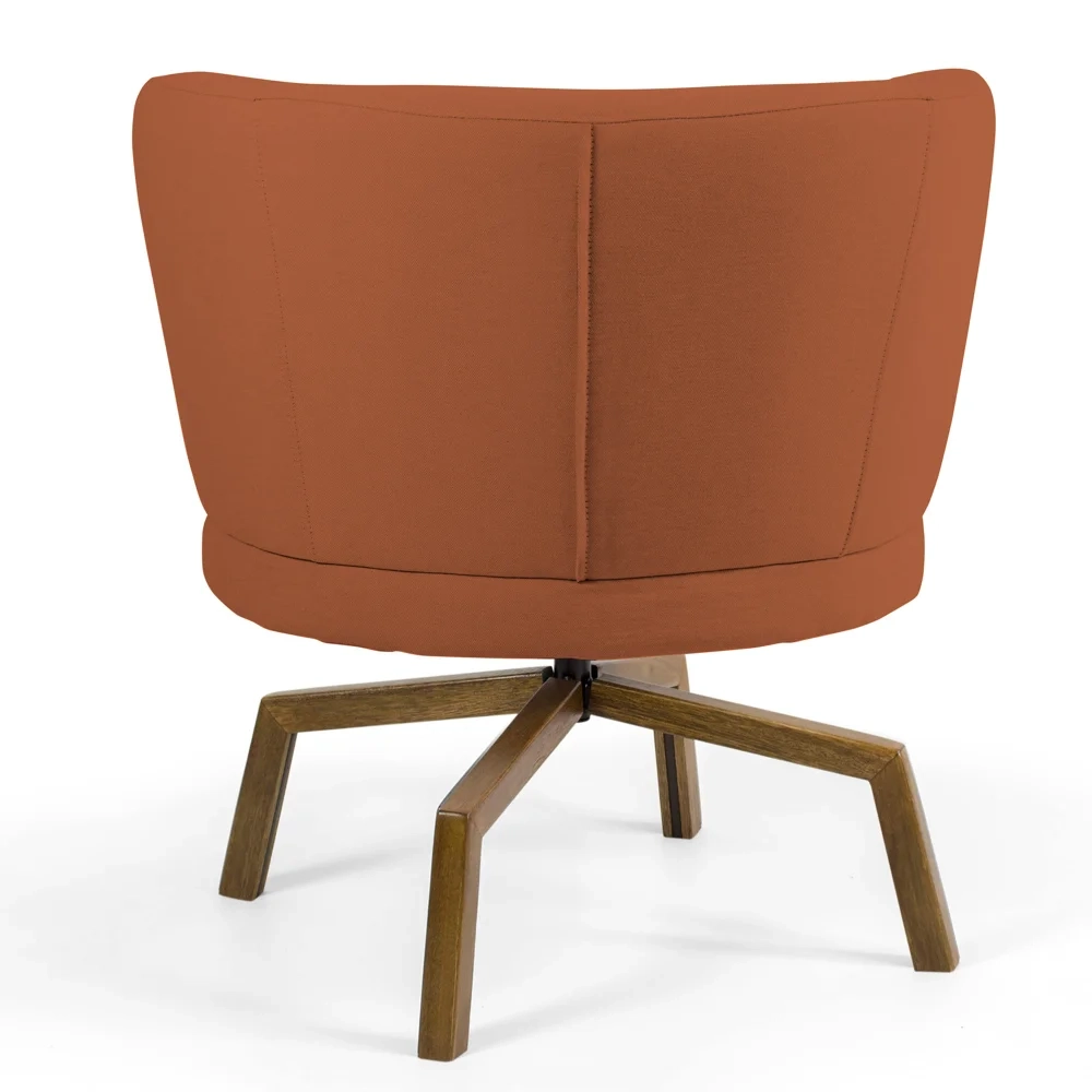 Kit 2 Poltronas Decorativas Melissa Base Ka Giratória Castanho Veludo C-262 Telha - Domi