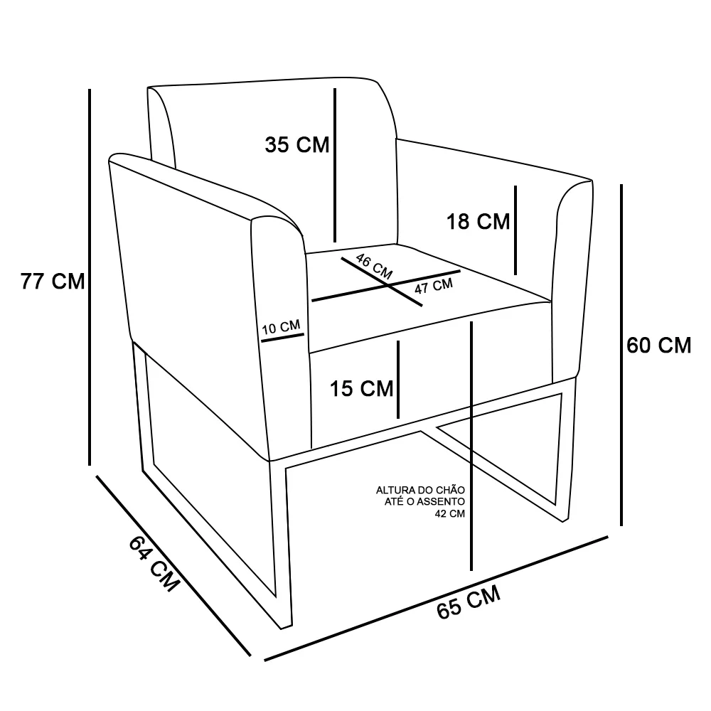 Kit 2 Poltronas Decorativas Base Industrial Preto Maressa S23 Suede Verde - Ibiza