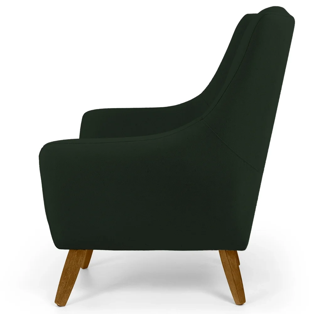 Kit 2 Poltronas Decorativas Pés Palito Madeira Juliet Veludo C-303 Verde Musgo - Domi