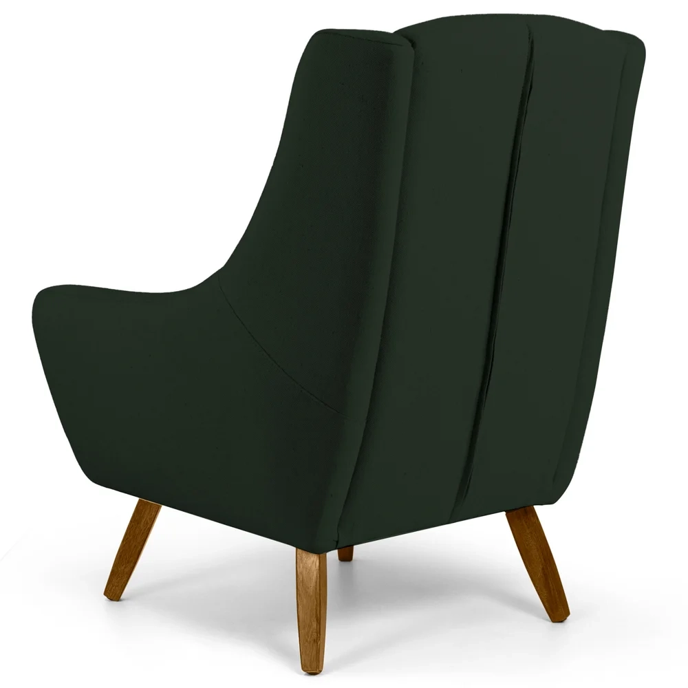 Kit 2 Poltronas Decorativas Pés Palito Madeira Juliet Veludo C-303 Verde Musgo - Domi