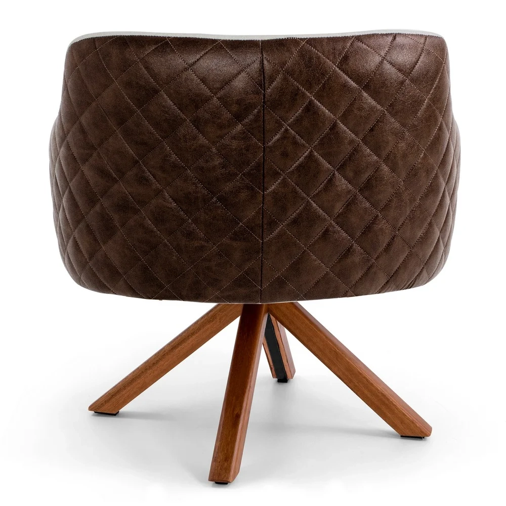 Kit 02 Poltronas Decorativas Jade Base Giromad Corano B-10 Tressê Linho Bege - Domi