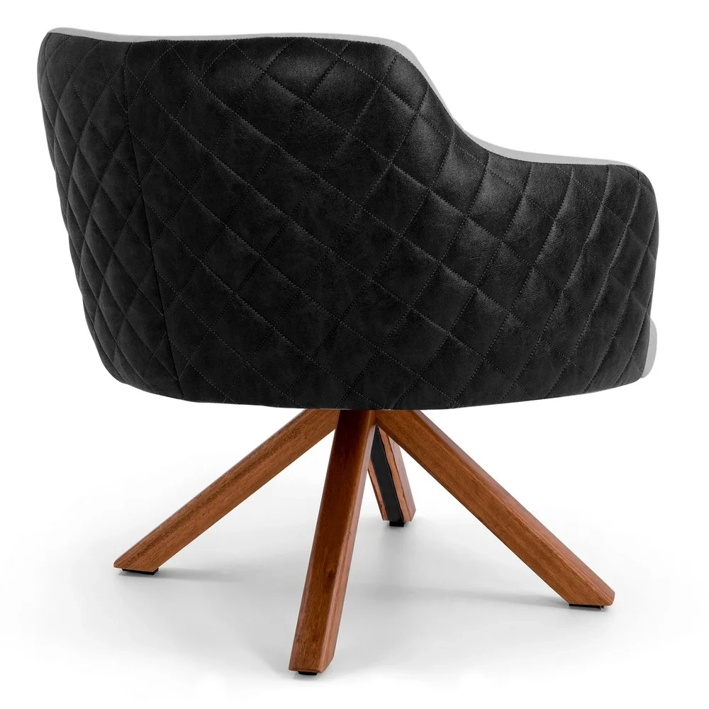 Kit 2 Poltronas Decorativas Jade Base Giromad Corano C-05 Lona D-315 Cinza Claro - Domi