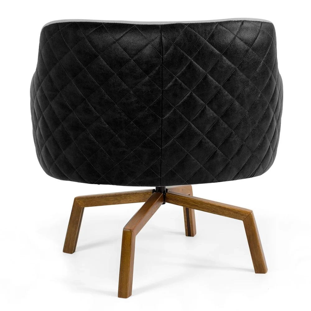 Kit 2 Poltronas Decorativas Jade Base Ka Giratória Corano C-05 Lona D-315 Cinza Claro - Domi