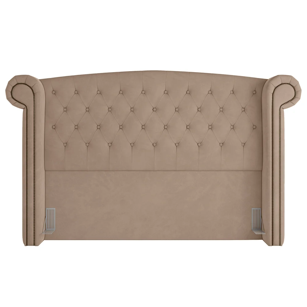 Cabeceira Cama Box Casal King 195cm Provença Z37 Veludo Bege - Mpozenato