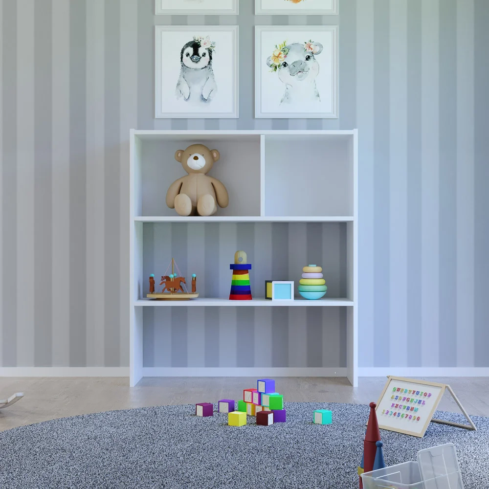 Estante Infantil Organizadora Com Nichos Susie Branco - Lumil Móveis