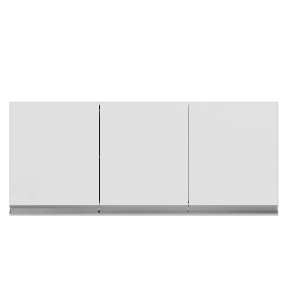 Armário Aéreo de Cozinha 3 Portas 120cm Andréia Branco - AJL Móveis