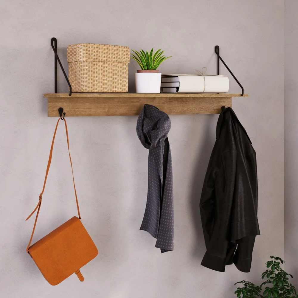 Prateleira Decorativa Multiuso Estilo Industrial  Tube Vermont/Preto - Artesano