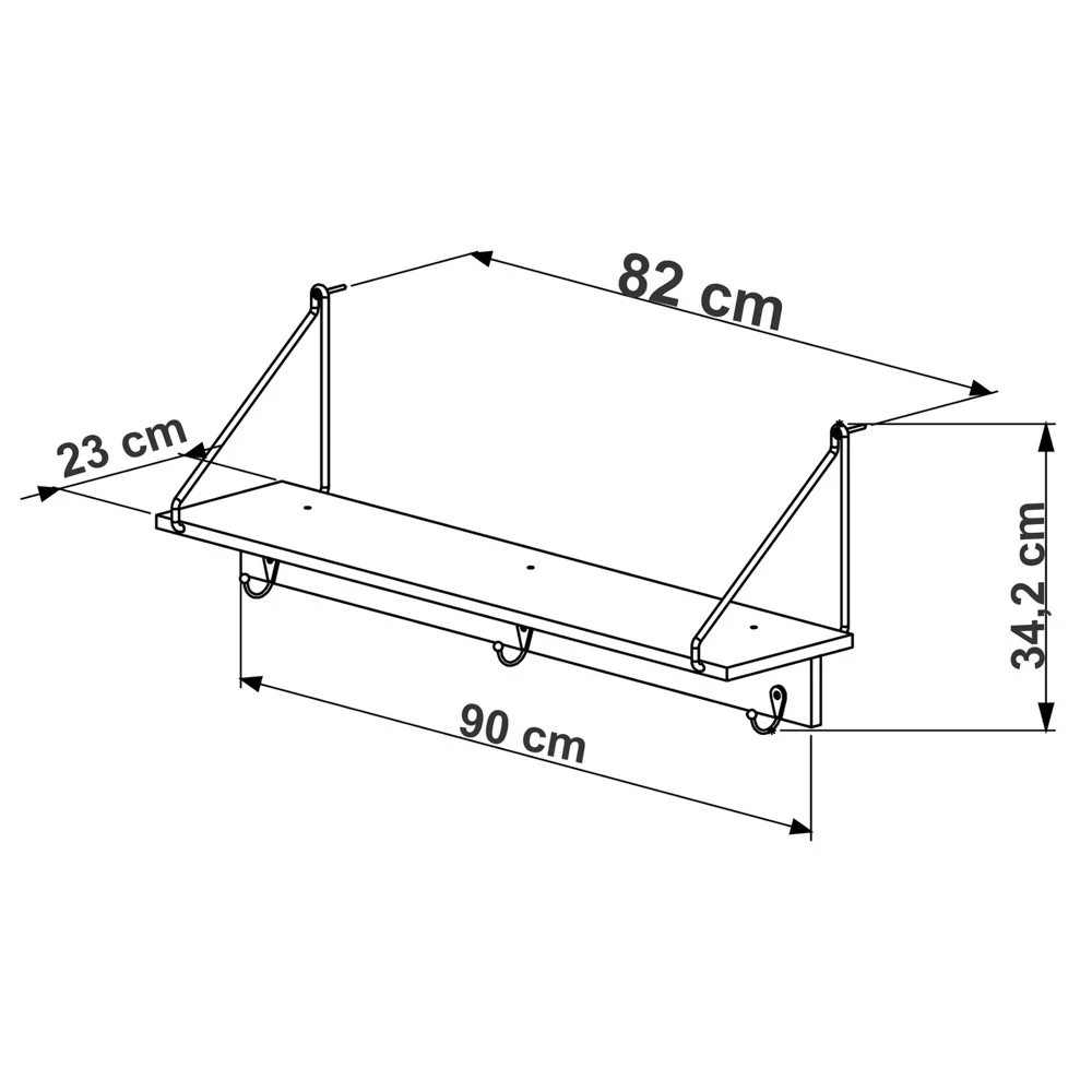 Prateleira Decorativa Multiuso Estilo Industrial  Tube Vermont/Preto - Artesano