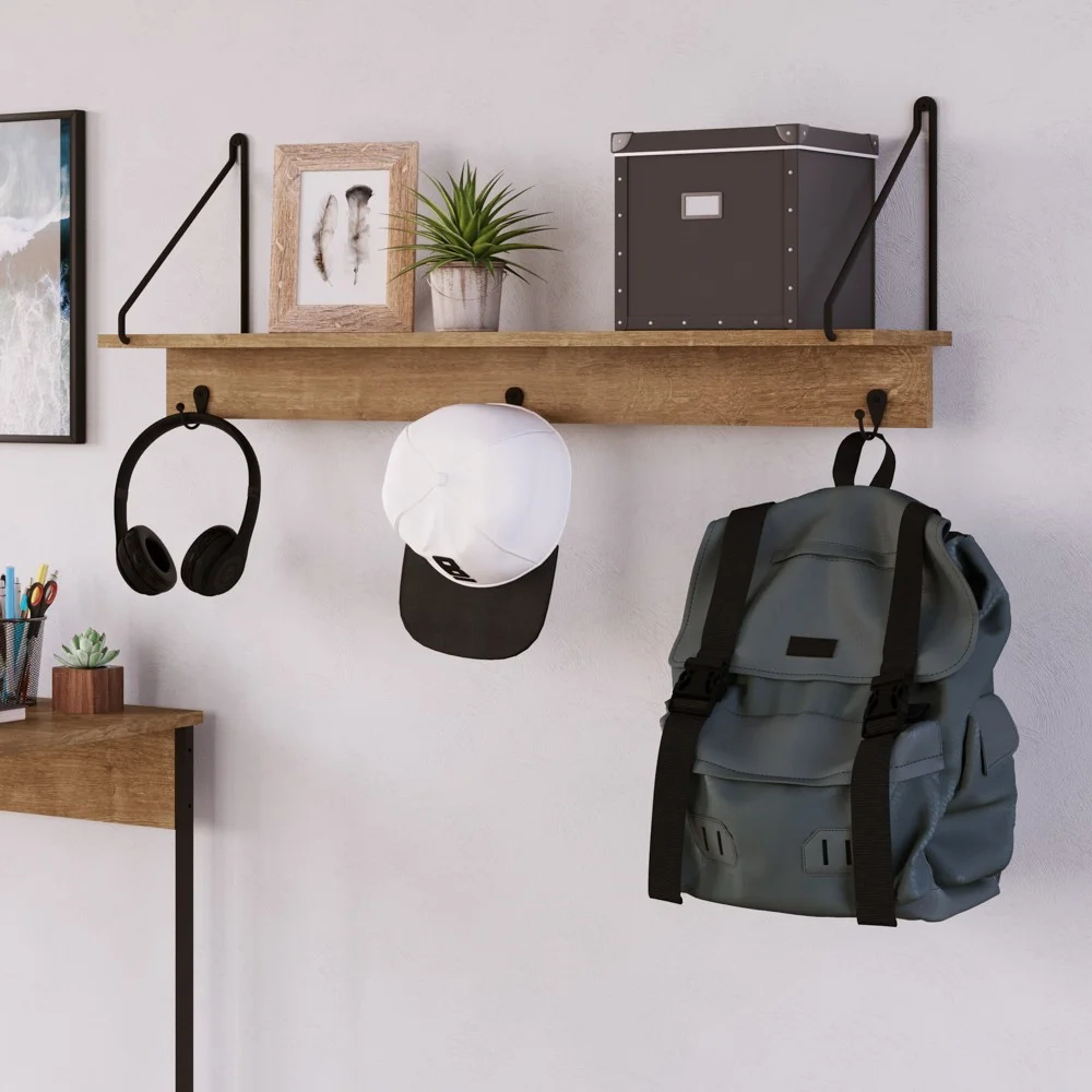 Prateleira Decorativa Multiuso Estilo Industrial  Tube Vermont/Preto - Artesano