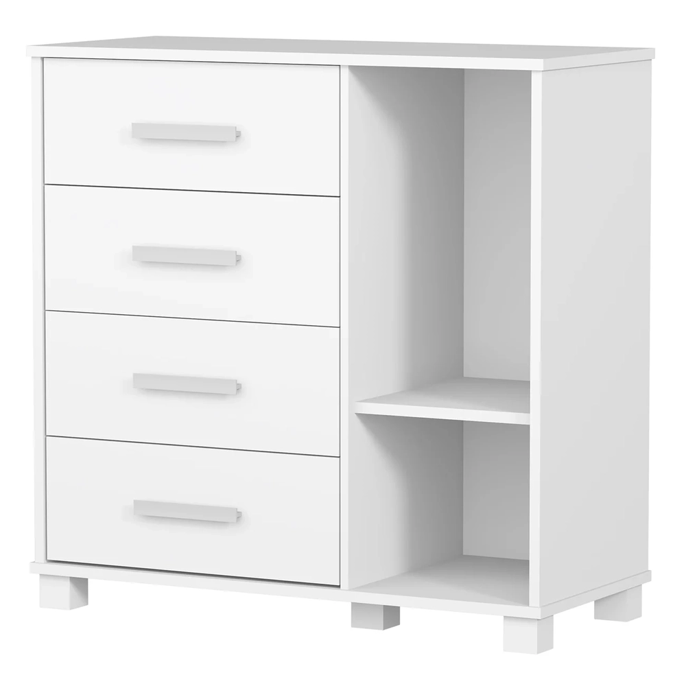 Cômoda Infantil Para Quarto 80cm 4 Gavetas Carruagem Rosa Z53 - Mpozenato