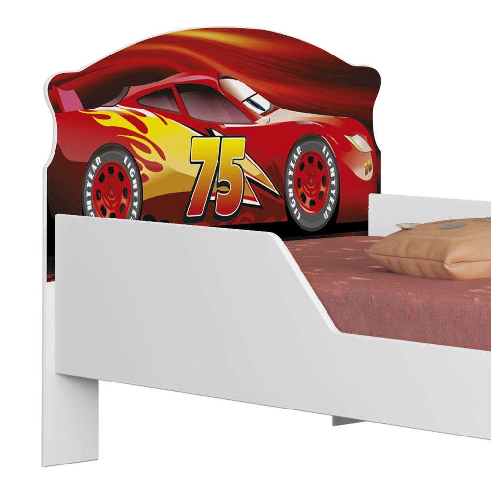 Mini Cama Infantil 148x68cm Proteção Lateral Carro Vermelho Z53 - Mpozenato