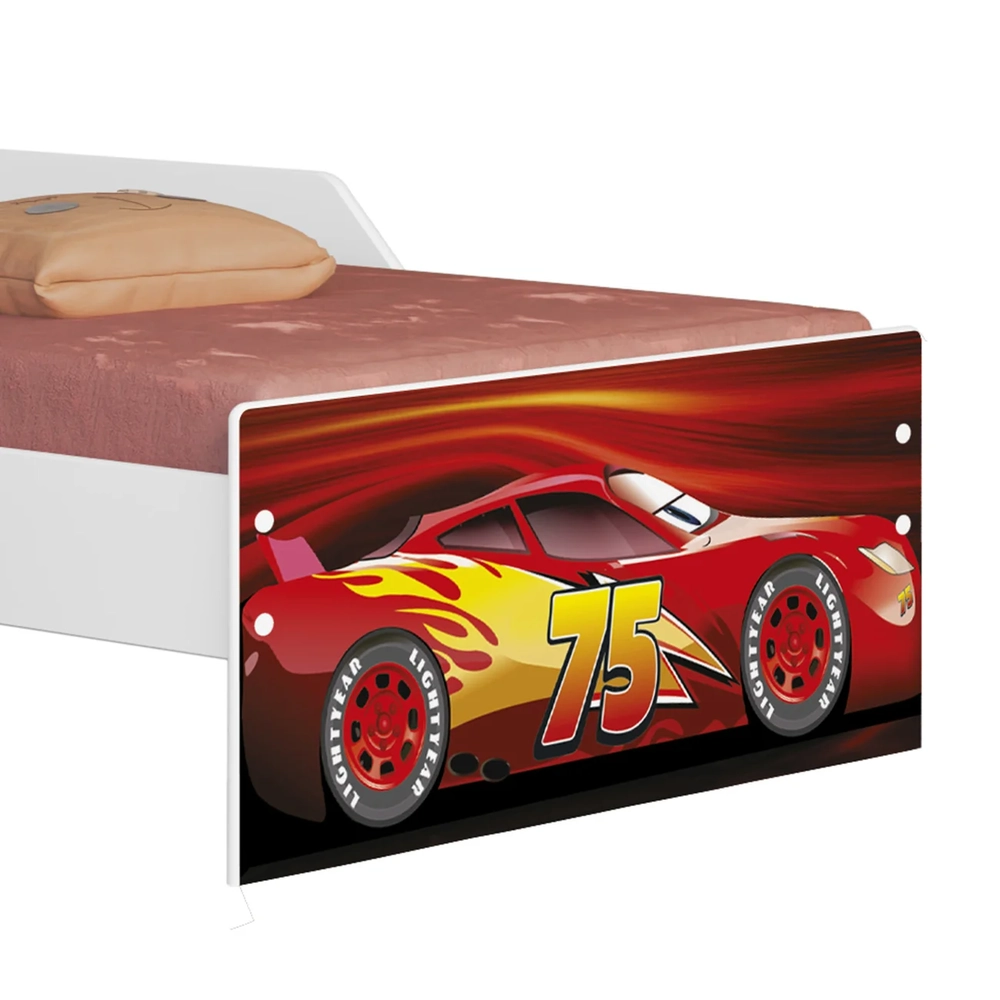 Mini Cama Infantil 148x68cm Proteção Lateral Carro Vermelho Z53 - Mpozenato