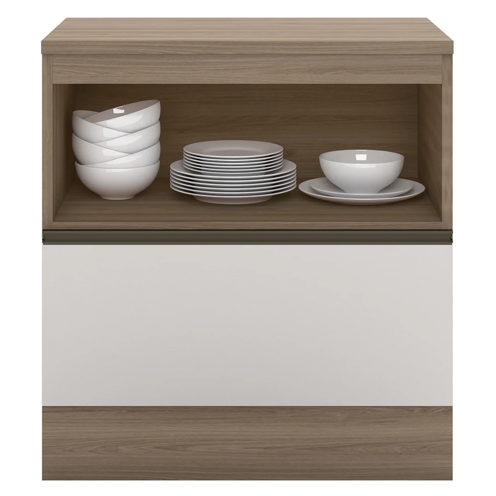 Balcão de Cozinha Cooktop 80cm Grace Carvalho Oak/Off White Z44 - Mpozenato