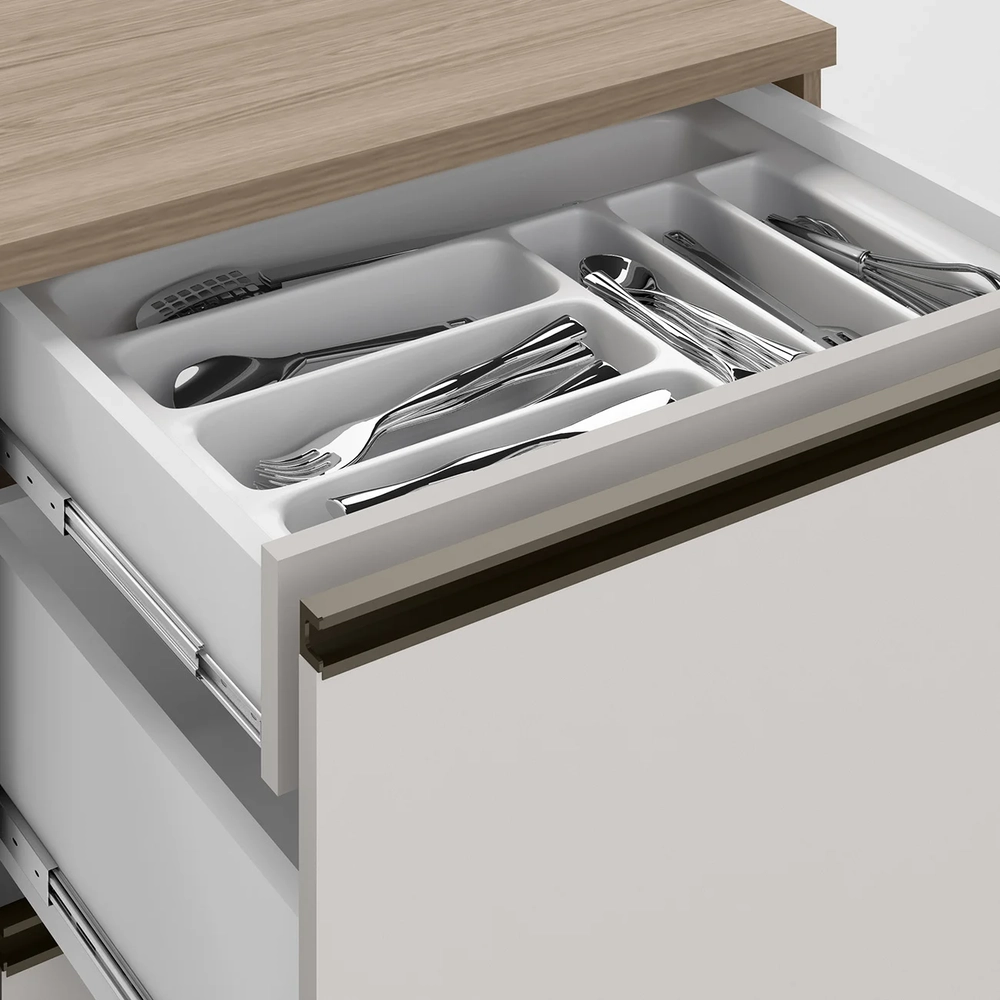 Balcão de Cozinha Para Pia 120cm Grace Carvalho Oak/Off White Z44 - Mpozenato