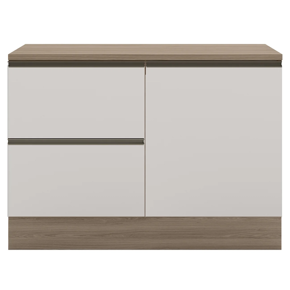 Balcão de Cozinha e Tampo 120cm Grace Carvalho Oak/Off White Z44 - Mpozenato
