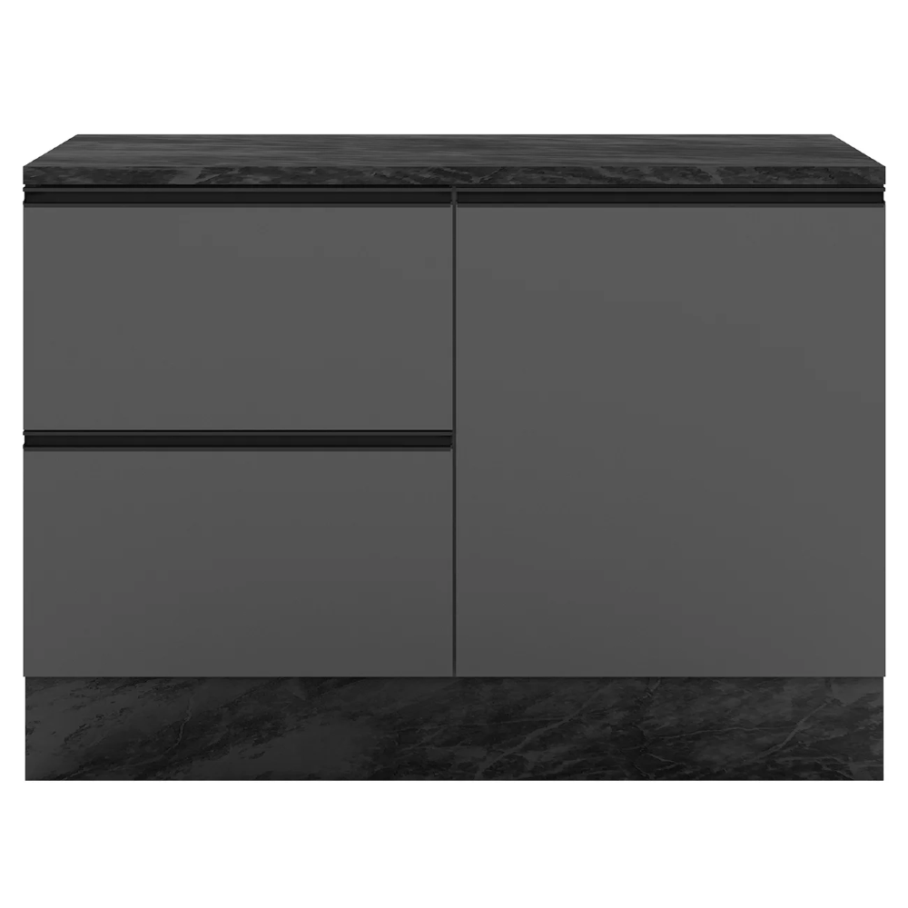 Balcão de Cozinha e Tampo 120cm Grace Grafite Z44           - Mpozenato