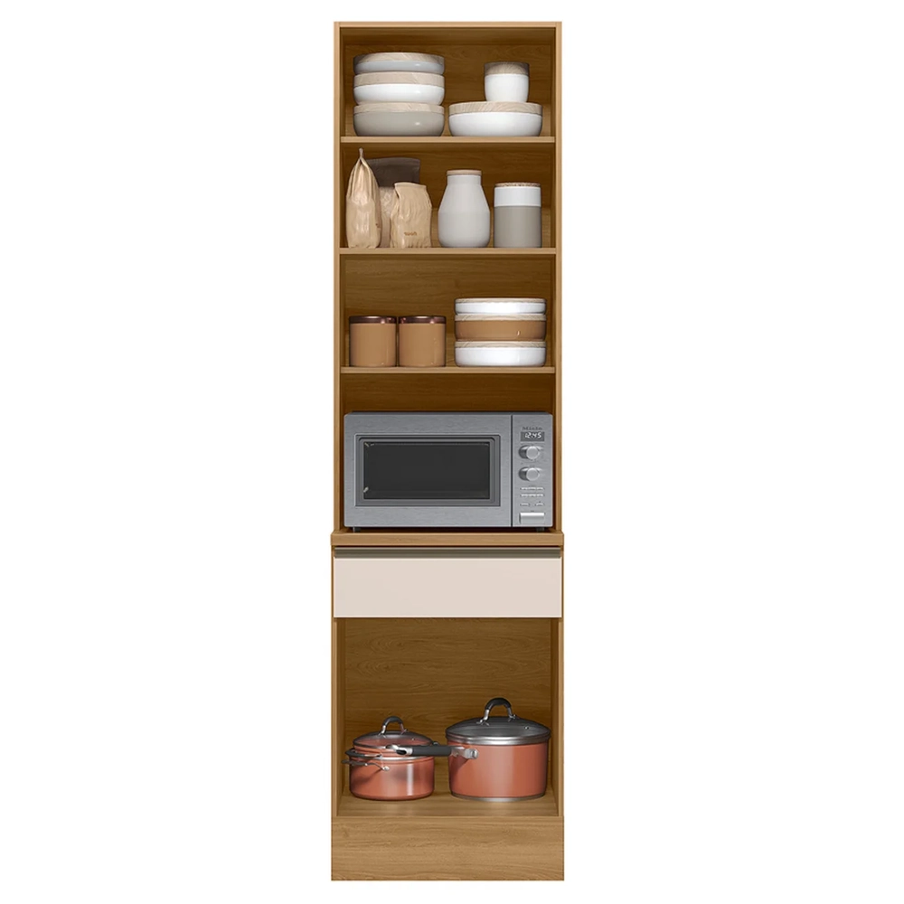 Paneleiro Cozinha Torre Quente Grace Carvalho Oak/Off White Z44 - Mpozenato