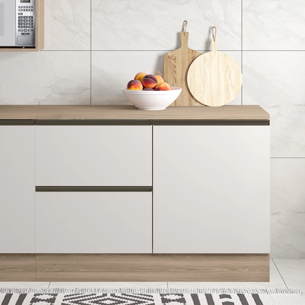 Armário de Cozinha CP01 e Tampo Grace Carvalho Oak/Off White Z44 - Mpozenato