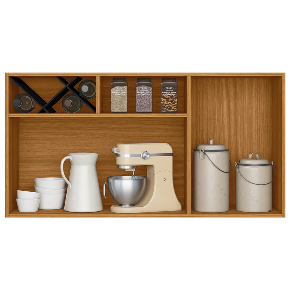 Armário de Cozinha Aéreo 120cm Nala Freijó UV/Off Acetinado Z44 - Mpozenato