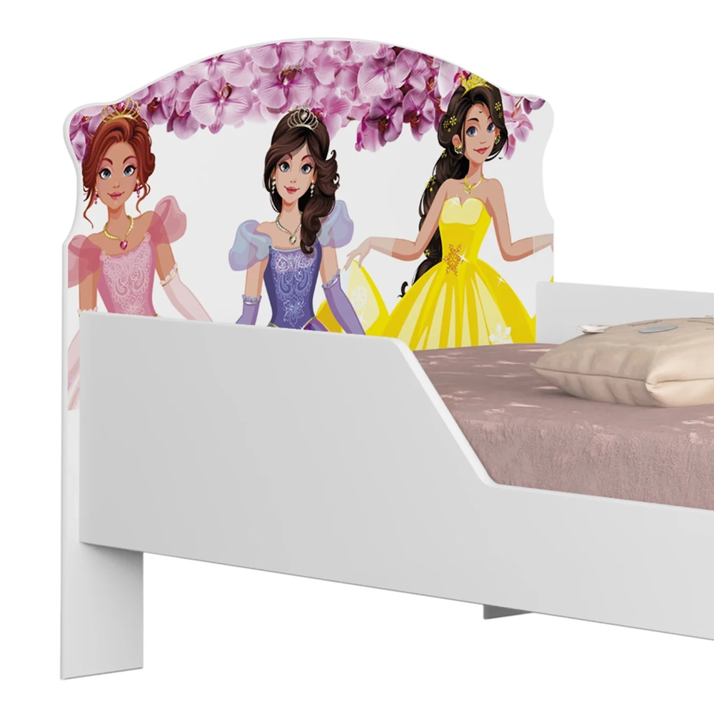 Mini Cama Infantil 148x68cm Proteção Lateral Princesa Rosa Z53 - Mpozenato