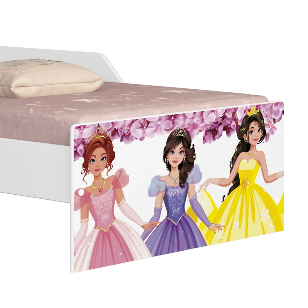 Mini Cama Infantil 148x68cm Proteção Lateral Princesa Rosa Z53 - Mpozenato