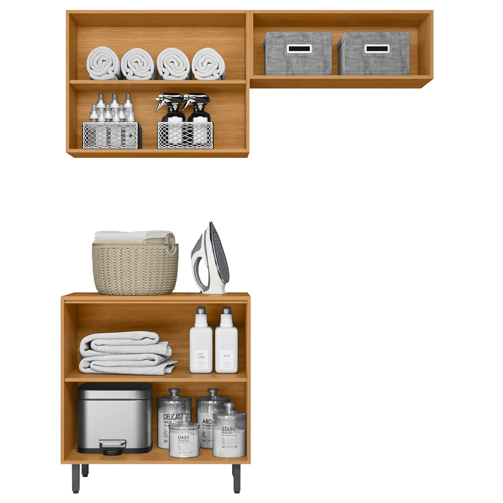 Armário Multiuso Lavanderia Nala Freijó UV/Off Acetinado Z44 - Mpozenato