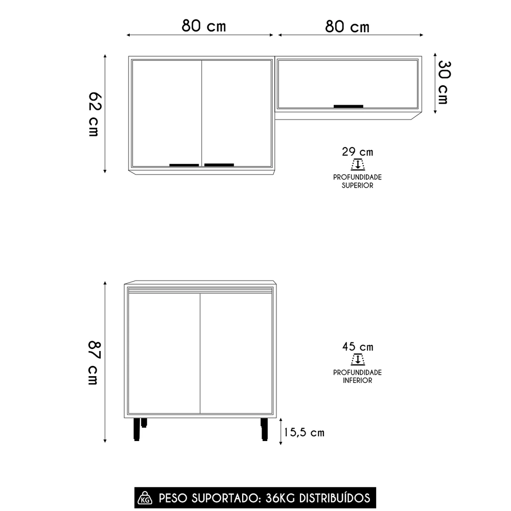 Armário Multiuso Lavanderia Nala Freijó UV/Off Acetinado Z44 - Mpozenato