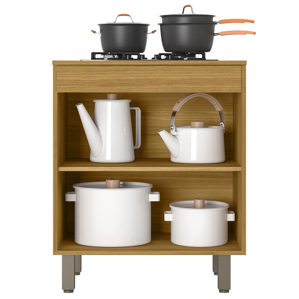 Balcão de Cozinha Cooktop 70cm Emily Freijó/Off Acetinado Z44 - Mpozenato