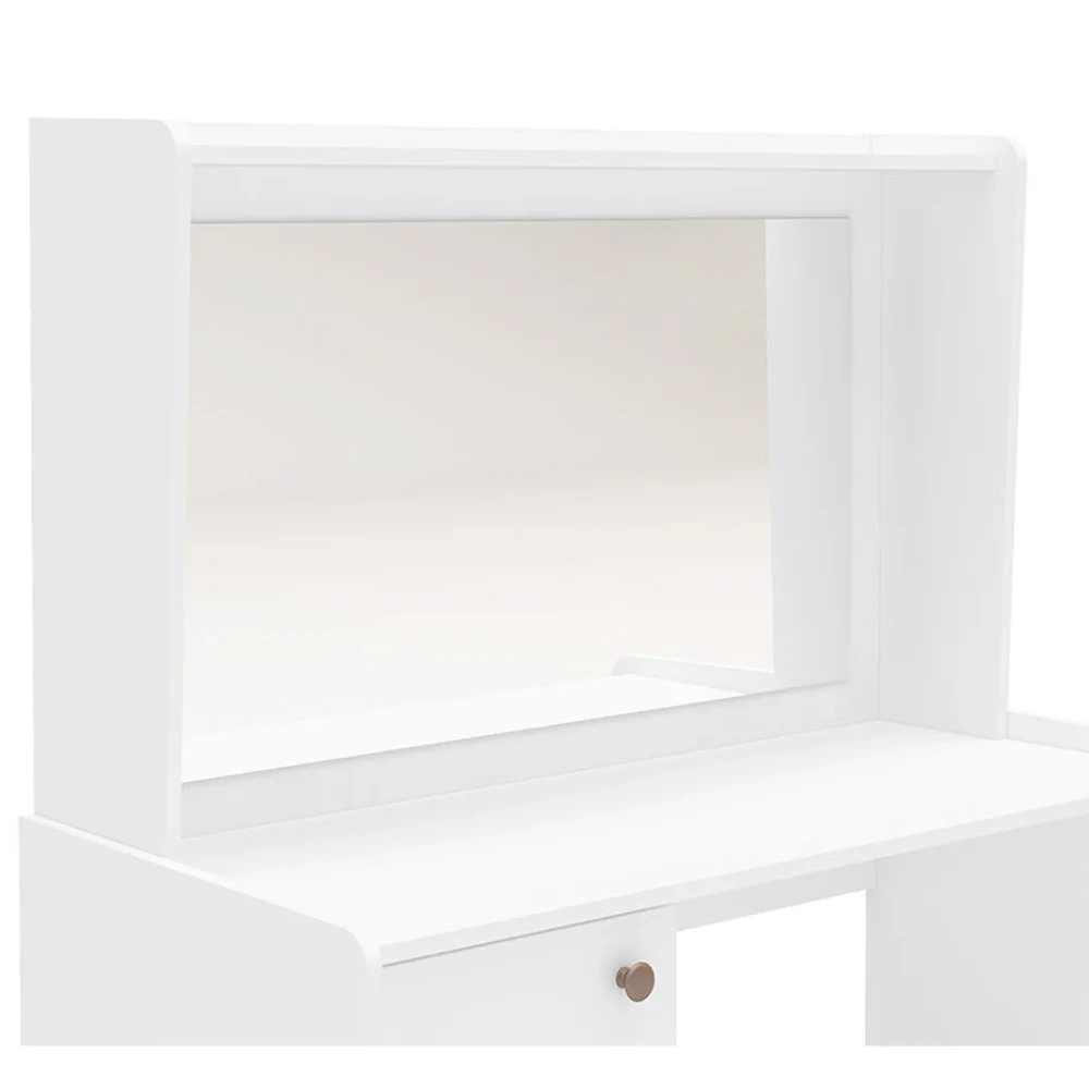 Penteadeira Camarim Com Espelho 3 Gavetas Luisiana Branco - Politorno