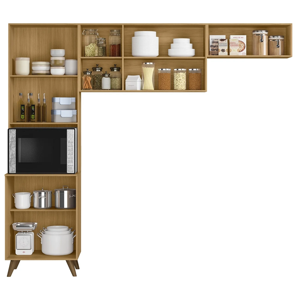 Armário de Cozinha Amélia Freijó UV/Ripado/Off Acetinado Z44 - Mpozenato