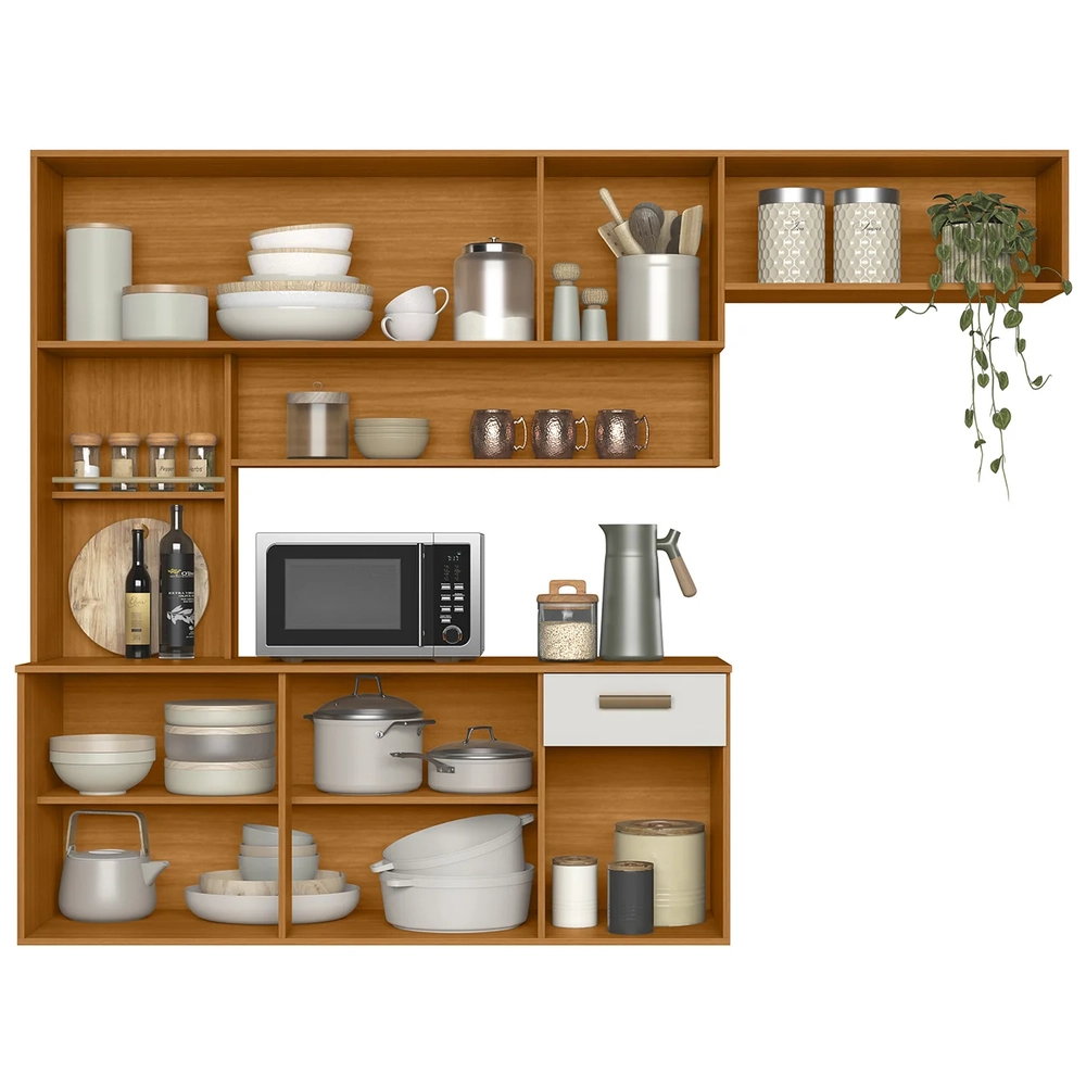 Cozinha Suspensa Lilian Freijó UV/Off Acetinado Z44         - Mpozenato