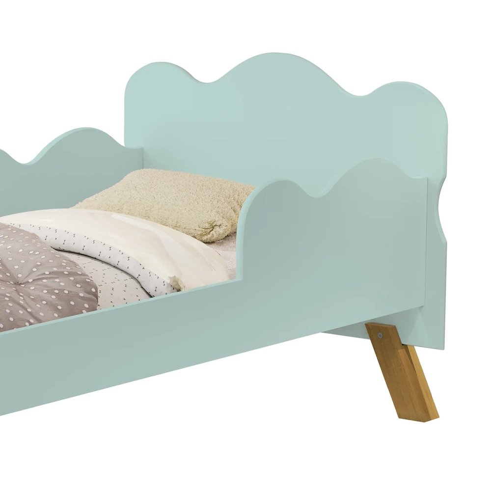 Mini Cama Infantil 148x68cm Proteção Lateral Vivi Menta Z53 - Mpozenato