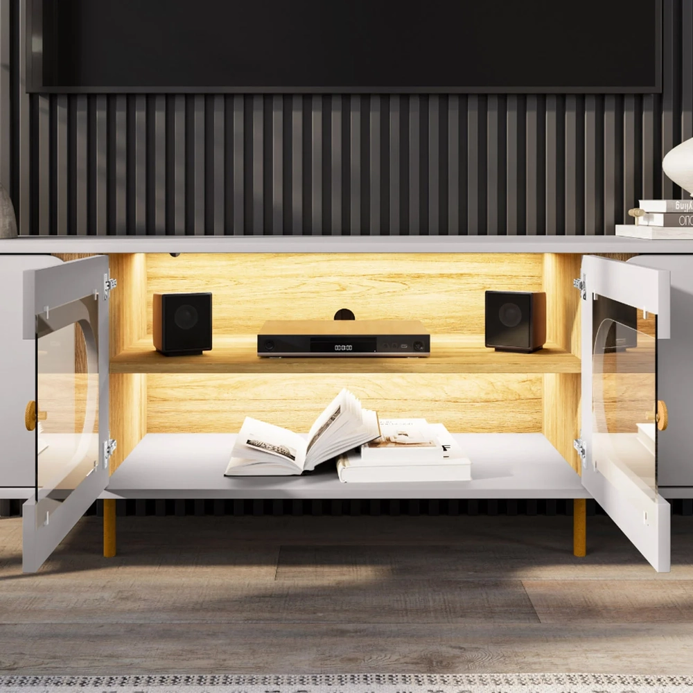 Rack Bancada Para TV 75 Pol 180cm Ricky Off/Cinamomo B02    - Mpozenato