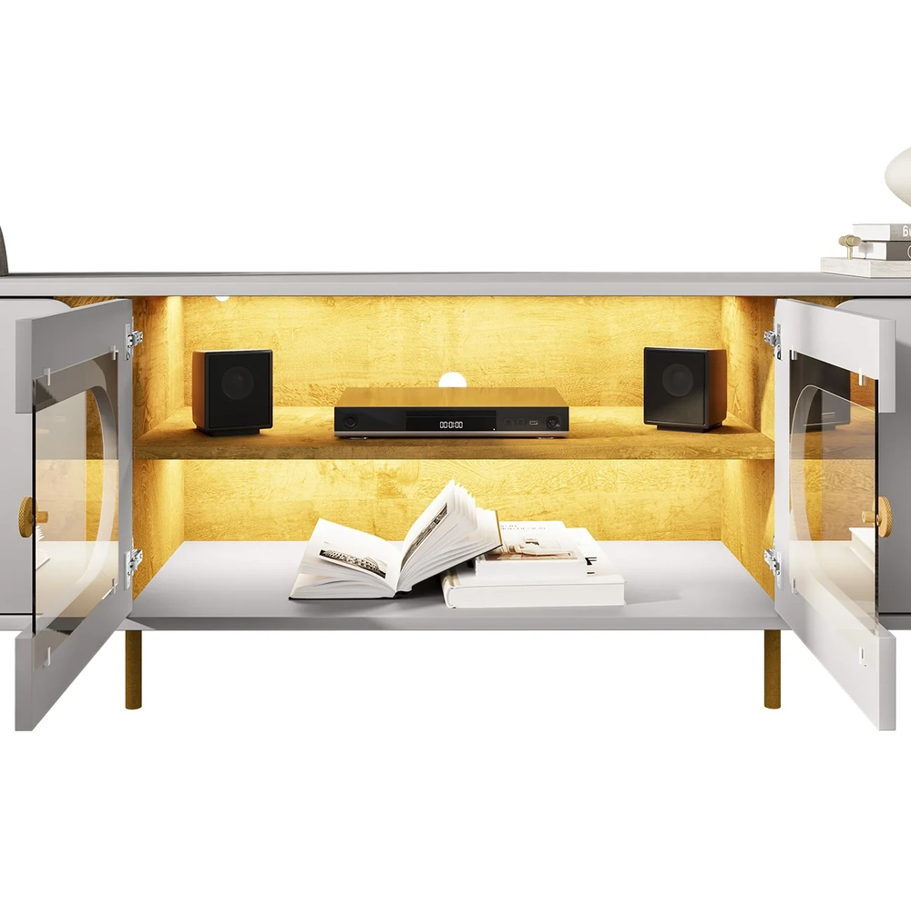 Rack Bancada Para TV 75 Pol 180cm Ricky Off/Naturalle B02   - Mpozenato