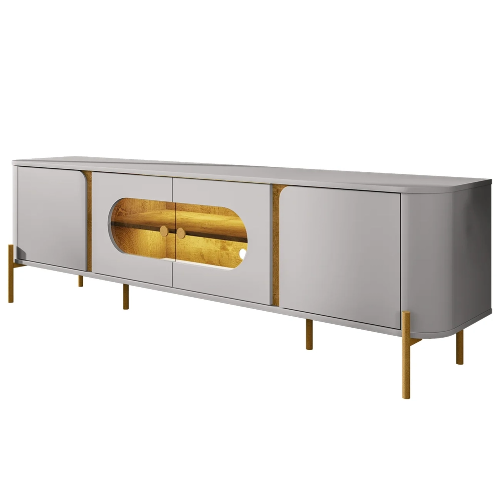 Rack Bancada Para TV 75 Pol 180cm Ricky Off/Naturalle B02   - Mpozenato