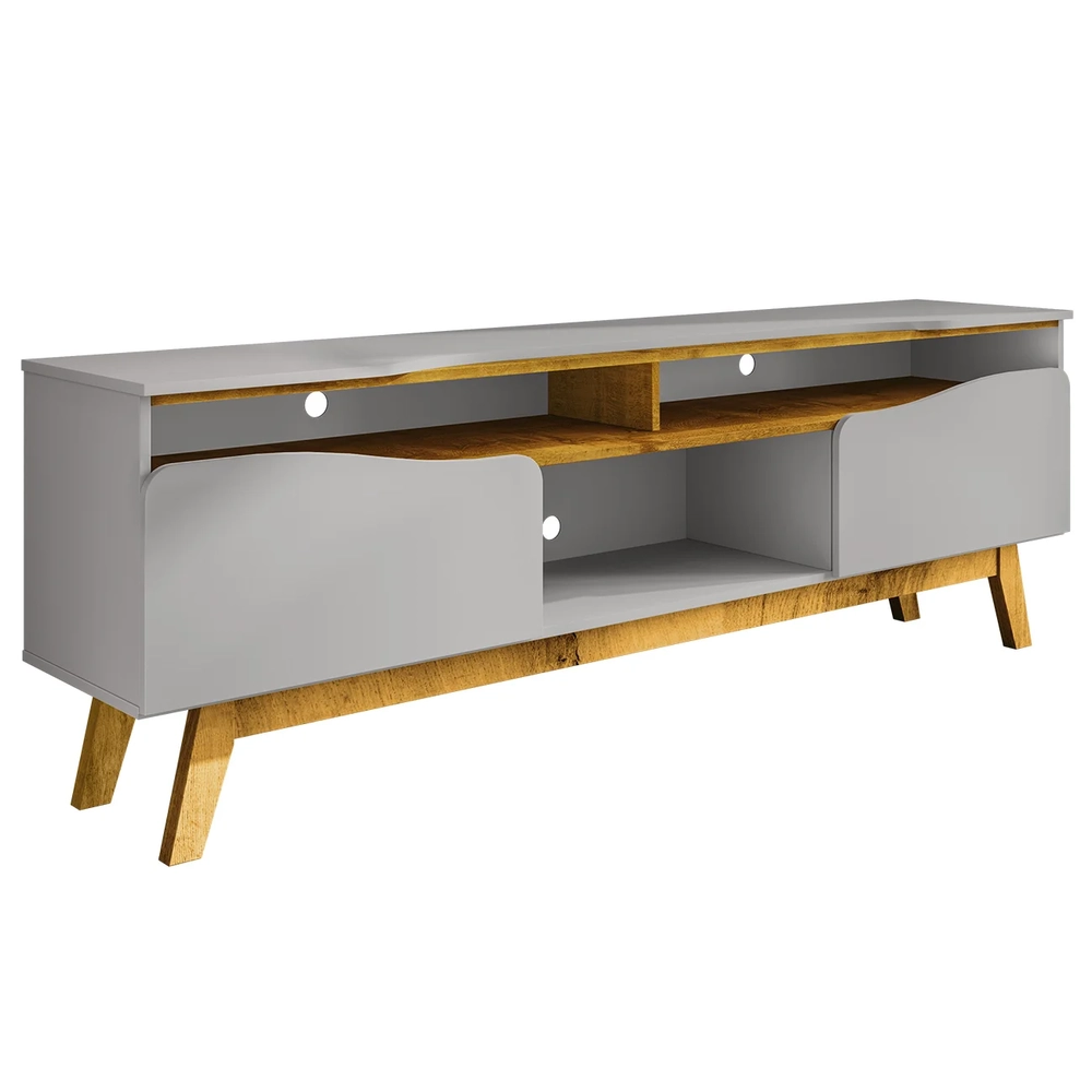 Rack Bancada Para TV 75 Pol 180cm Rita Off/Naturalle B02    - Mpozenato