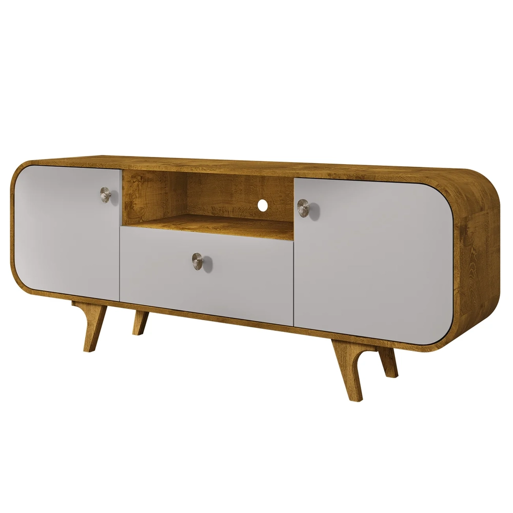 Rack Bancada Para TV 55 Pol 156cm Demi Naturalle/Off B02    - Mpozenato