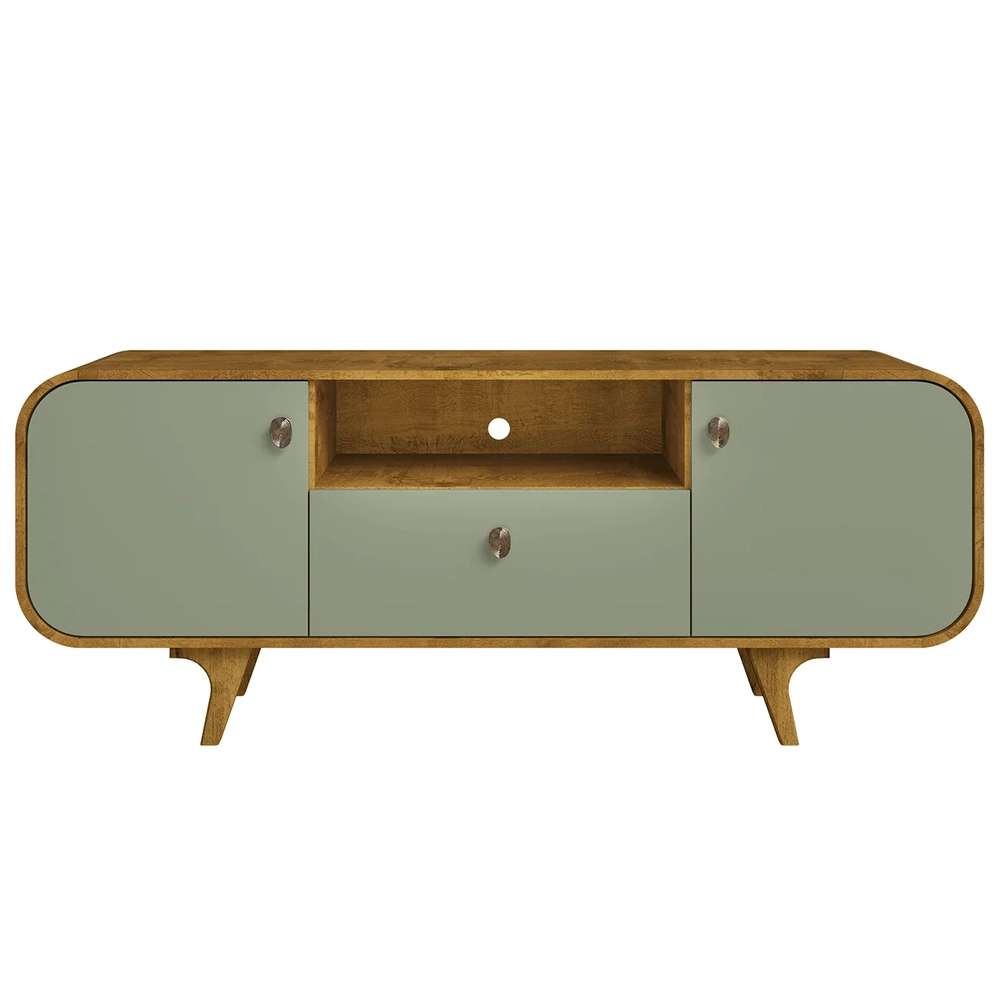 Rack Bancada Para TV 55 Pol 156cm Demi Naturalle/Pistache B02 - Mpozenato