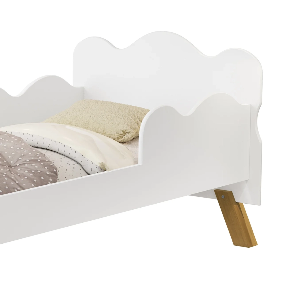 Mini Cama Infantil 148x68cm Proteção Lateral Vivi Branca Z53 - Mpozenato