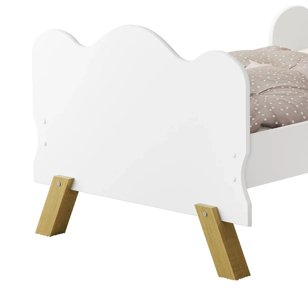 Mini Cama Infantil 148x68cm Proteção Lateral Vivi Branca Z53 - Mpozenato