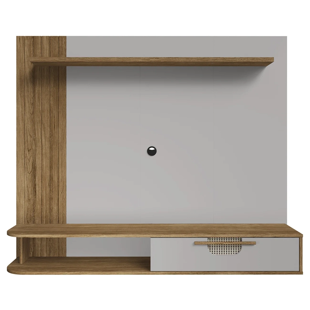 Painel TV 65 Pol e Bancada Suspensa 161cm Malu Cinamomo/Off B02 - Mpozenato