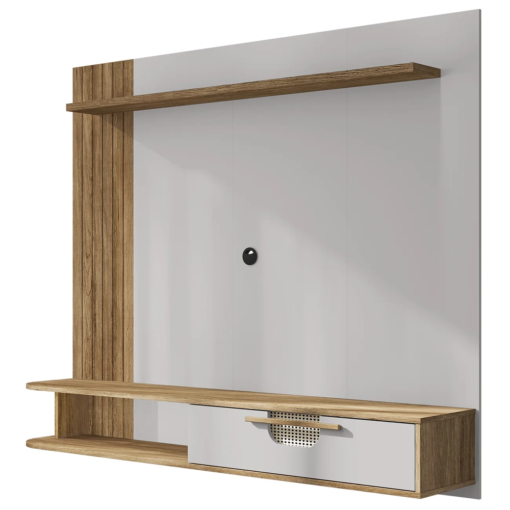 Painel TV 65 Pol e Bancada Suspensa 161cm Malu Cinamomo/Off B02 - Mpozenato