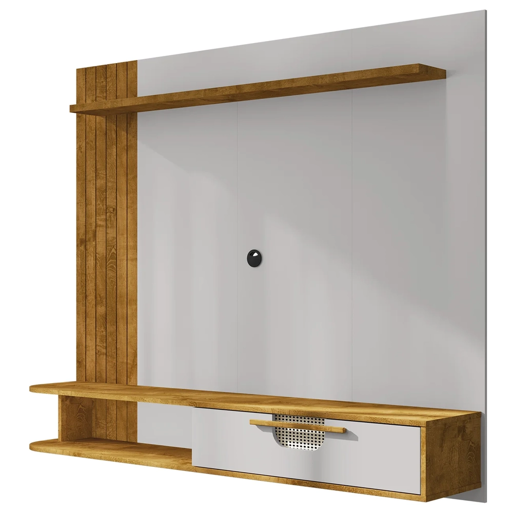 Painel TV 65 Pol e Bancada Suspensa 161cm Malu Naturalle/Off B02 - Mpozenato