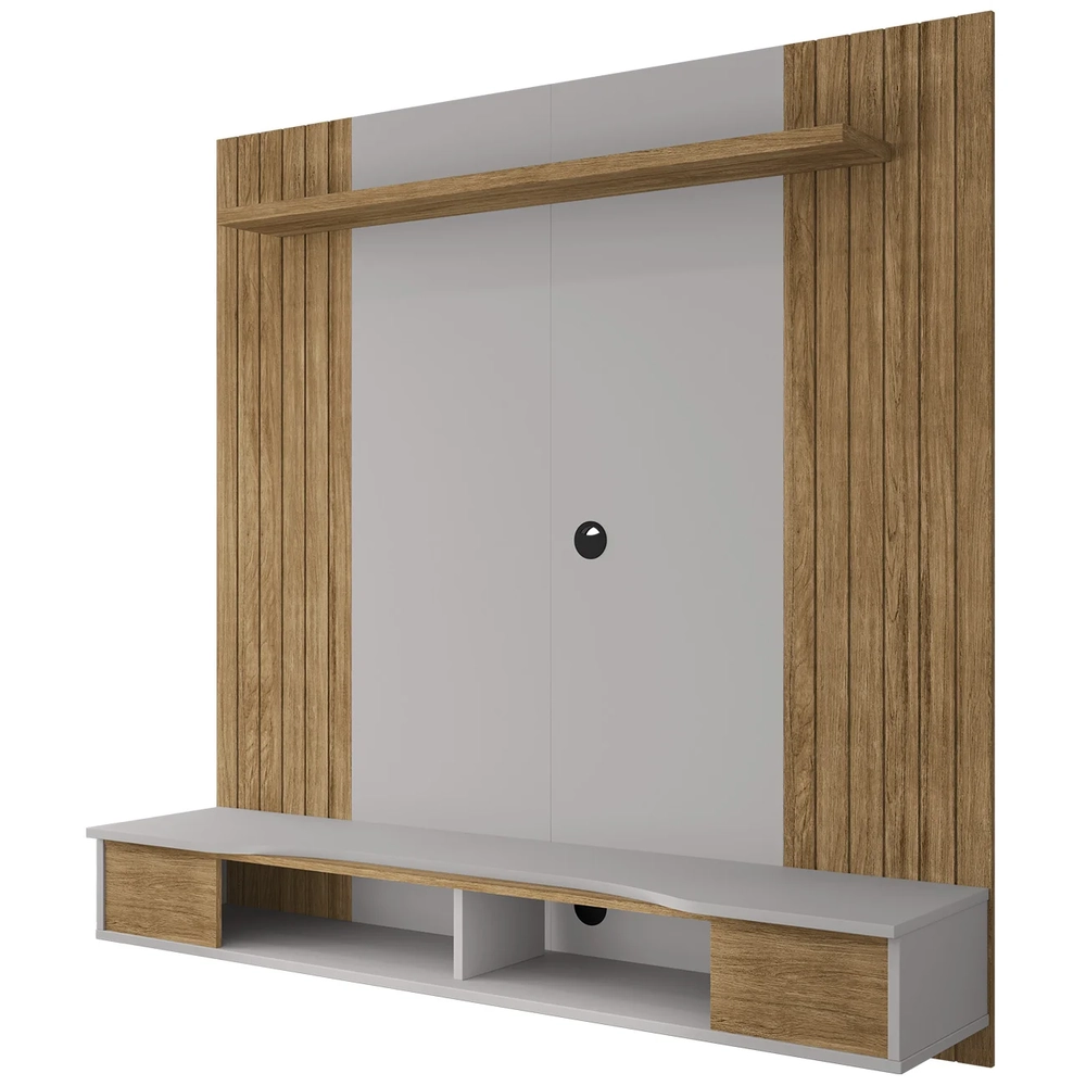 Painel TV 55 Pol e Bancada Suspensa 136cm Foz Cinamomo/Off B02 - Mpozenato