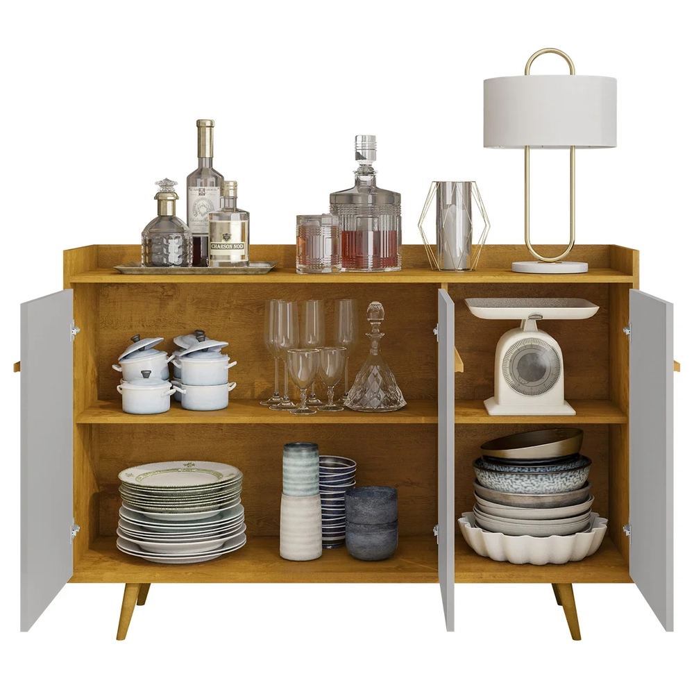 Buffet Aparador Sala de Estar 135cm Nick Naturalle/Off B02  - Mpozenato