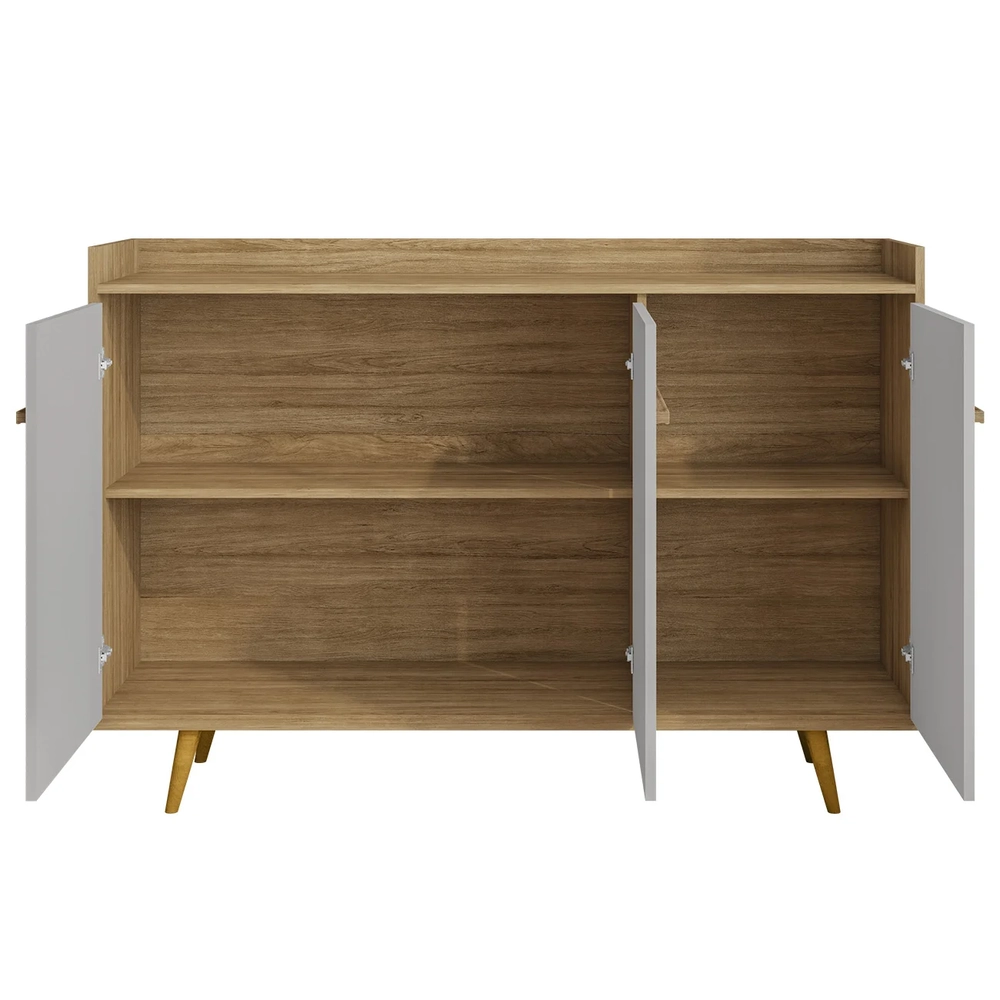 Buffet Aparador Sala de Estar 135cm Nick Cinamomo/Off B02   - Mpozenato